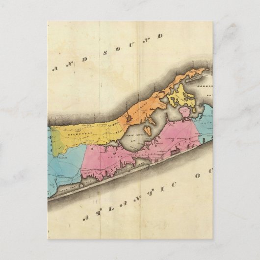 Carte vintage de Suffolk New York (1829) (Devant)