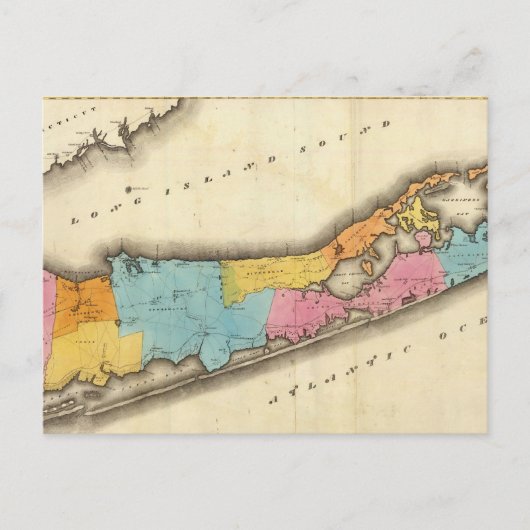 Carte vintage de Suffolk New York (1829) (Devant)