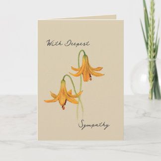 Carte vintage de Sympathie botanique Lily Aquarell