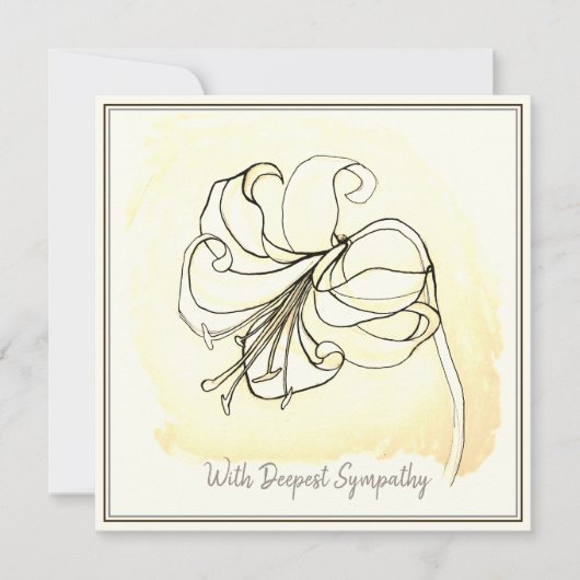 Carte vintage de Sympathie Lys noir et blanc (Devant)