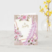 Carte vintage de Sympathie pourpre (Fleur jaune)