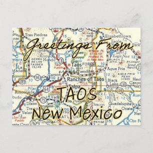 Carte Vintage de Taos Nouveau-Mexique