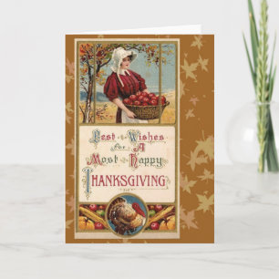 Carte vintage de thanksgiving