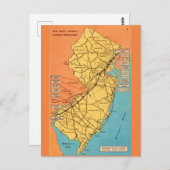 Carte vintage de Turnpike du New Jersey (Devant / Derrière)