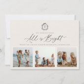 Carte vintage de vacances photo Monogramme 3 (Devant)