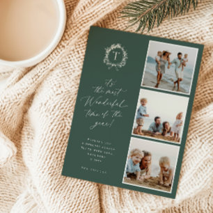 Carte vintage de vacances photo Monogramme 3