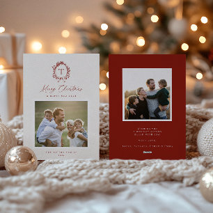 Carte vintage de vacances photo Monogramme Botaniq