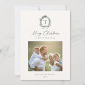 Carte vintage de vacances photo Monogramme Botaniq (Devant)