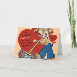Carte vintage de Valentine de faucheuse