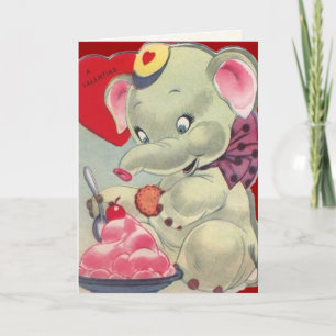 Carte vintage de Valentine pour des enfants