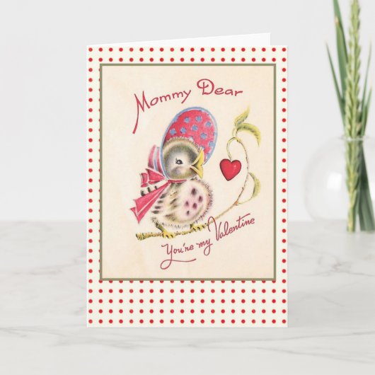Carte vintage de Valentine pour la maman (Devant)