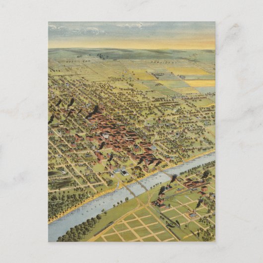 Carte vintage de Waco Texas (1892) (Devant)