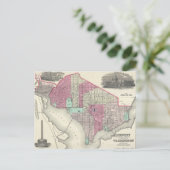 Carte vintage de Washington (1866) (Debout devant)