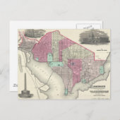 Carte vintage de Washington (1866) (Devant / Derrière)