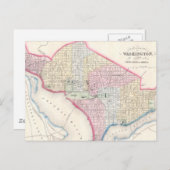 Carte vintage de Washington D.C. (1864) (Devant / Derrière)