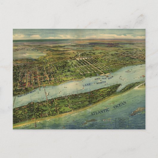 Carte vintage de West Palm Beach (1915) (Devant)