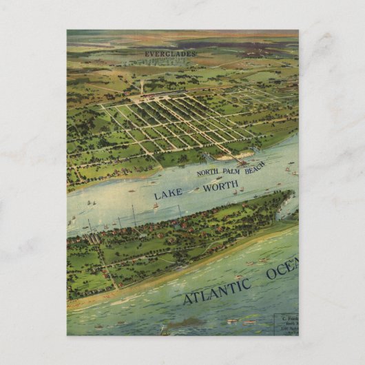 Carte vintage de West Palm Beach (1915) (Devant)