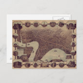 Carte vintage de Winnipeg Canada (1884) (Devant / Derrière)