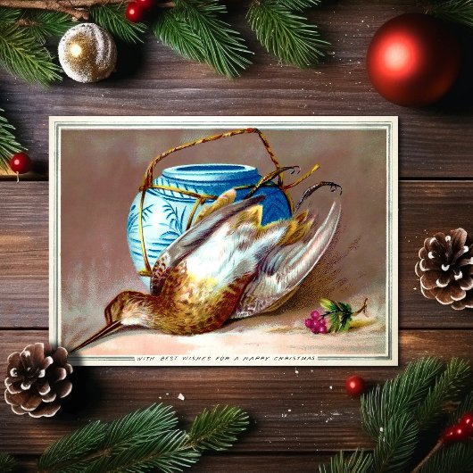 Carte vintage Dead Bird Christmas Wings