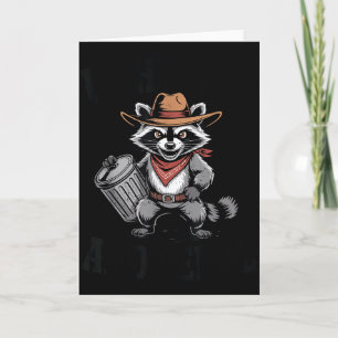Carte Vintage déchaîné et sauvage Raccoon Cowboy Peut Bo
