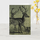 Carte Vintage Deer (Fleur jaune)