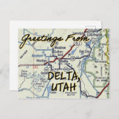 Carte Vintage Delta Utah (Devant / Derrière)