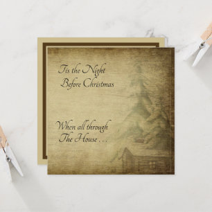 Carte Vintage déprimée Tis Nuit avant Noël