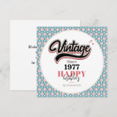 Carte Vintage depuis - 1977 (Devant / Derrière)