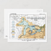 Carte vintage des Grands Lacs (Devant / Derrière)