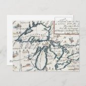 Carte vintage des Grands Lacs (1696) (Devant / Derrière)