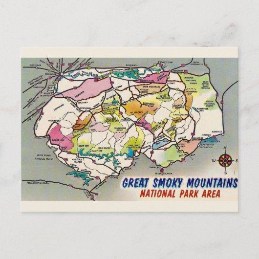 Carte vintage des Great Smoky Mtns. (Devant)