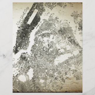 Carte Vintage des rues et des bâtiments de New Yor