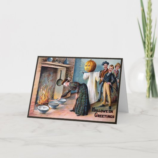 Carte vintage des traditions d'Halloween victorien (Devant)