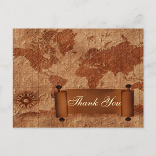 Carte vintage destination mariage ThankYou Cartes