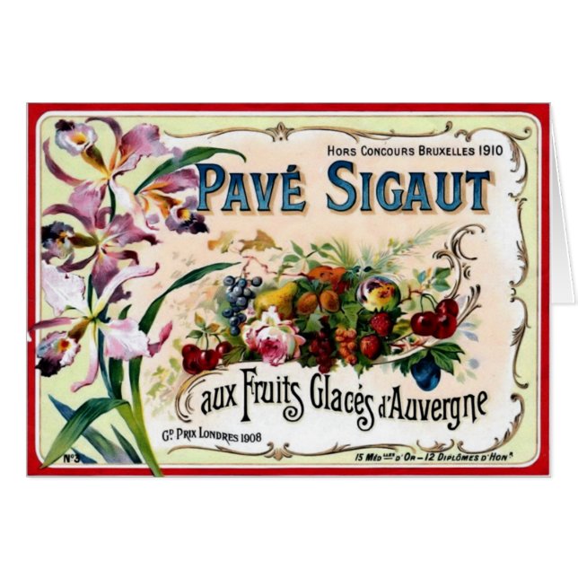Carte vintage d'étiquette (Devant horizontal)