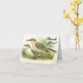 Carte Vintage, Deux Oiseaux, "Merci ! (Fleur jaune)