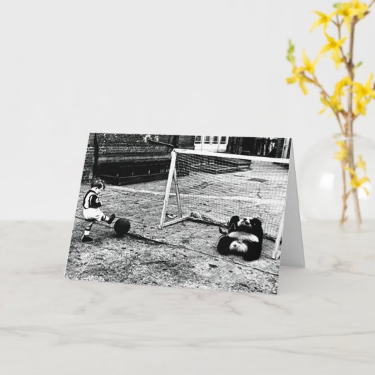 Carte Vintage Dirty Panda Soccer (Fleur jaune)