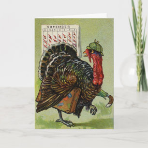 Carte vintage drôle de thanksgiving