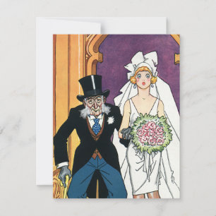 Carte Vintage drôle Mariage, Mai Décembre Romance