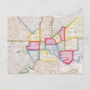 Carte vintage du centre-ville de Baltimore (1860)