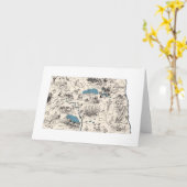 Carte Vintage du Dakota du Nord Salutation (Fleur jaune)