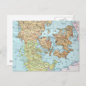Carte vintage du Danemark (1905) (Devant / Derrière)