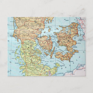 Carte vintage du Danemark (1905)