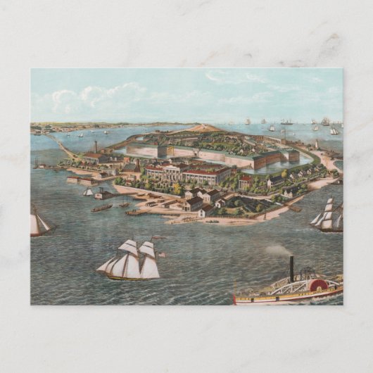 Carte vintage du Fort Monroe Virginie (Devant)
