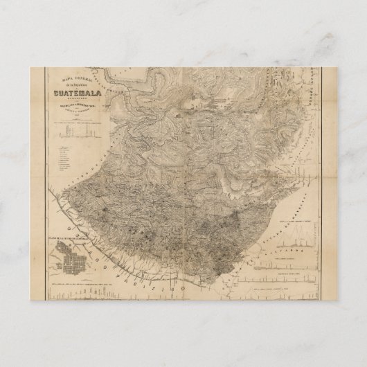 Carte vintage du Guatemala (1859) (Devant)
