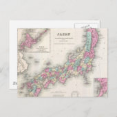 Carte vintage du Japon (1855) (Devant / Derrière)
