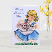 Carte vintage du jour de mère (Fleur jaune)