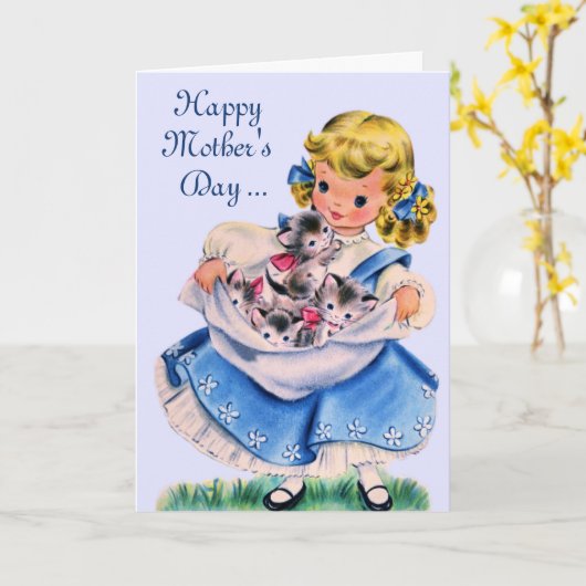 Carte vintage du jour de mère (Fleur jaune)