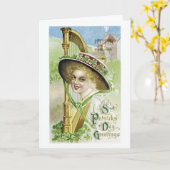 Carte vintage du jour de St Patrick (Fleur jaune)
