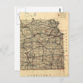 Carte vintage du Kansas (1884) (Devant / Derrière)